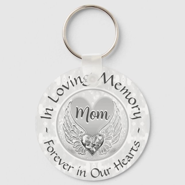 Mom Memorial Heart Keychain (Front)