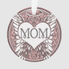 Mom Memorial with Heart and Angel Wings