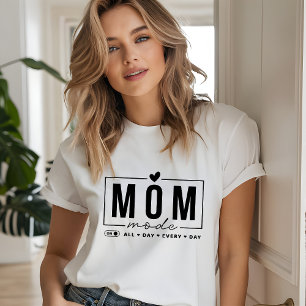 Mom Mode Funny Simple Modern Script Typography T-Shirt