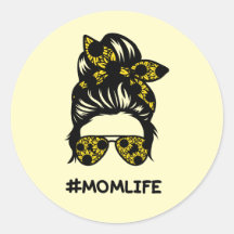 Mom #momlife messy bun sunflower