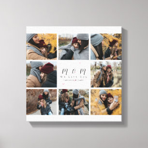 Mom Monogram Custom 8 Photo Collage Mother Family Canvas Print