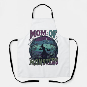 Mom Monsters Halloween Witch Moon Pumpkins Graveya Apron