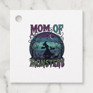 Mom Monsters Halloween Witch Moon Pumpkins Graveya Favour Tags