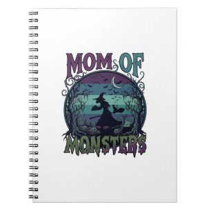 Mom Monsters Halloween Witch Moon Pumpkins Graveya Notebook