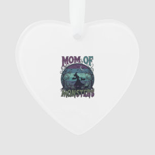 Mom Monsters Halloween Witch Moon Pumpkins Graveya Ornament