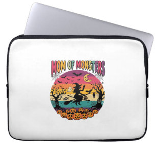 Mom Monsters Halloween Witch Pumpkins Bats_1 Laptop Sleeve