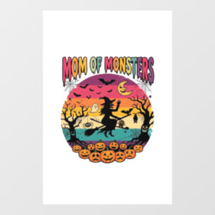 Mom Monsters Halloween Witch Pumpkins Bats_1 Window Cling