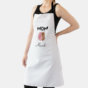 Mom Mood Coffee Brain Minimalist Design Apron