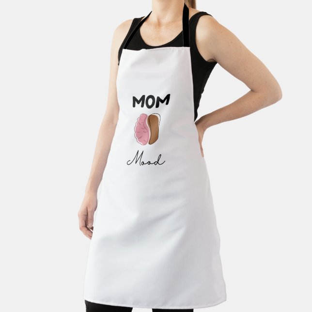 Mom Mood Coffee Brain Minimalist Design Apron (Insitu)