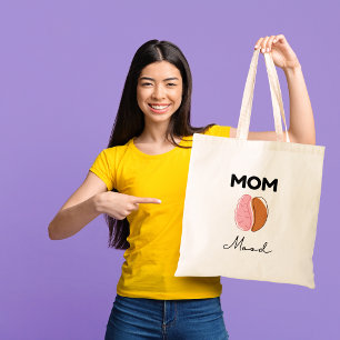 Mom Mood Coffee Brain Minimalist Design Tote Bag