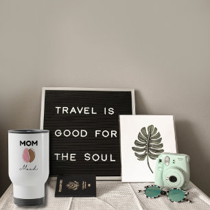 Mom Mood Coffee Brain Minimalist Design Travel Mug