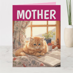 MOM MOTHER CAT BIRTHDAY GREETING CARD