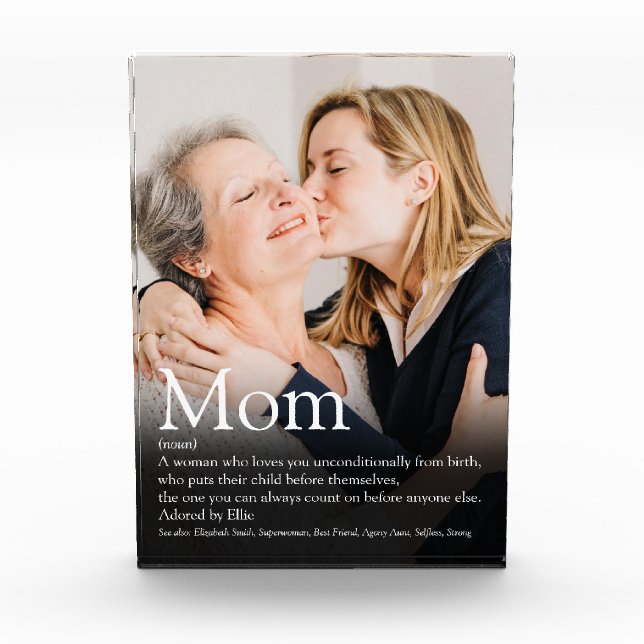 Mom Mother Definition Quote Photo Block (Front)