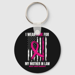 Mom Mother In Law Breast Cancer Awareness American Keychain