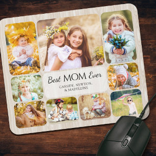 Mom Mother Kids Family 9 Photos Mouse Pad