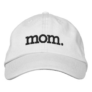 Mom Mother Mommy Black Embroidered Hat
