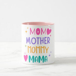 Mom Mother Mommy Mama Colourful Words Mug