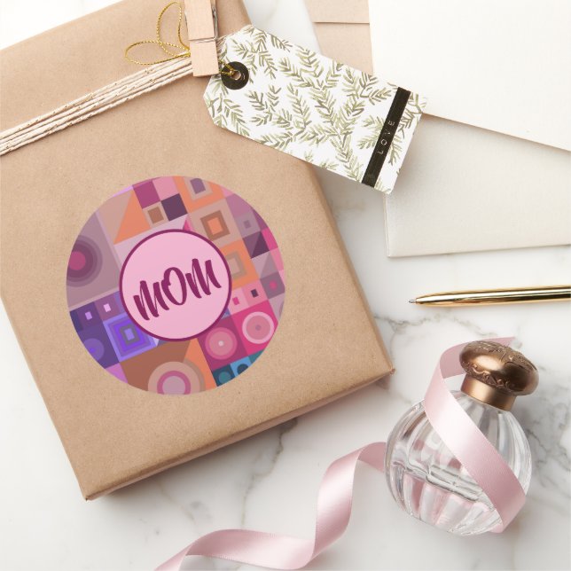 MOM, MOTHER, WOMEN, BIRTHDAY, GIFT  SILVER PLATED  CLASSIC ROUND STICKER (Gifting)