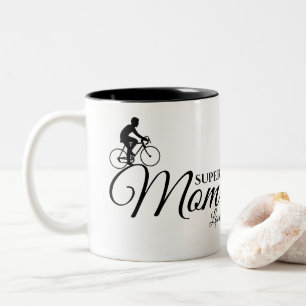 Mom Mothers Day Black Script Bike rider Two-Tone Coffee Mug
