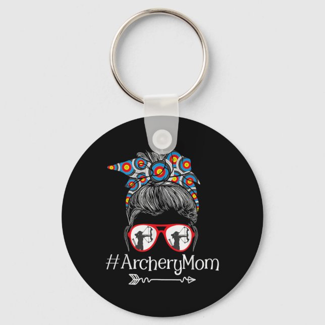 Mom - Mothers Day Bowhunter Archer Bowman Bows  Keychain (Front)