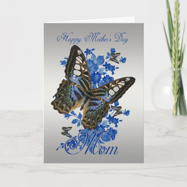 Mom, Mother's Day Card With Butterflies (Front)