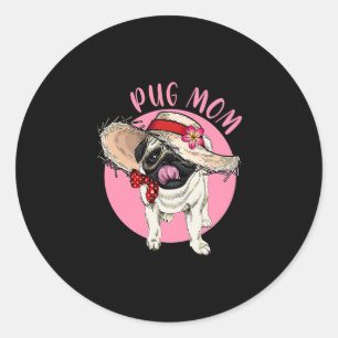 Mom Mother's Day Mama Mommy Mother Pug Classic Round Sticker