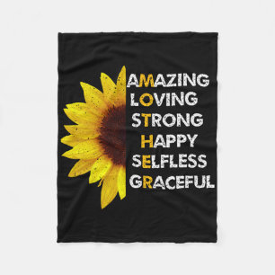Mom Mother's Day Mom Amazing Loving Strong Best Mo Fleece Blanket