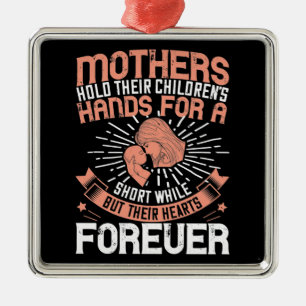 Mom - Mothers hold children's heart Metal Ornament