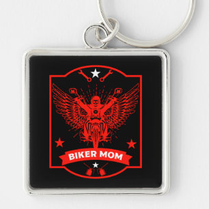 Mom Motorbike Rider Keychain
