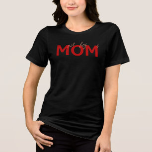 MOM (must obey me) saying Red Tri-Blend Shirt