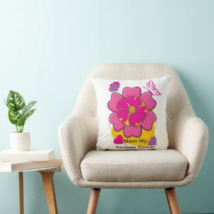 Mom My Forever Flower Design  Throw Pillow