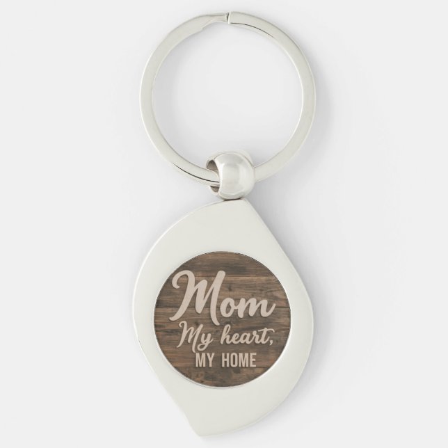 Mom: My Heart, My Home Keychain (Front)