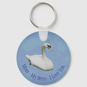 Mom My Hero I Love You Regal Swan  Keychain