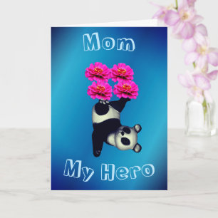 Mom My Hero Juggling Panda Mother's Day Card
