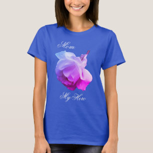 Mom My Hero White Rose Flower T-Shirt