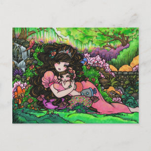 Mom & New Baby Princess Fantasy Art Postcard