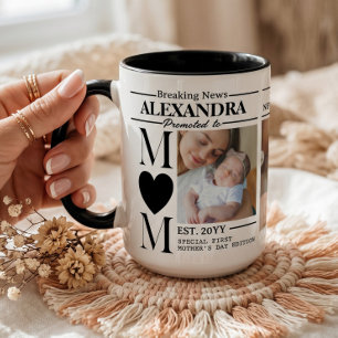 Mom Newspaper Photo Collage First Mother's Day Mug