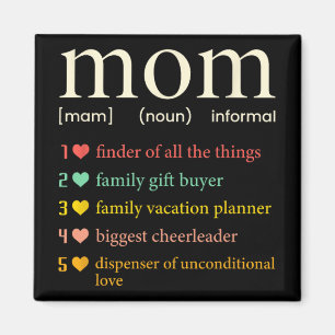 Mom Noun Definition Funny Mama Mothers Day Magnet