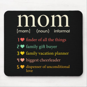 Mom Noun Definition Funny Mama Mothers Day Mouse Pad