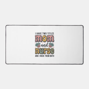 Mom Nurse Floral Vintage Quote Design_1 Desk Mat