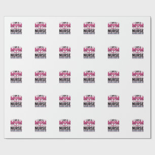 Mom Nurse Nothing Scares Me Vintage Engraving Shir Wrapping Paper