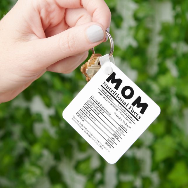 Mom Nutritional Facts Keychain (Hand)