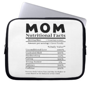 Mom Nutritional Facts Laptop Sleeve