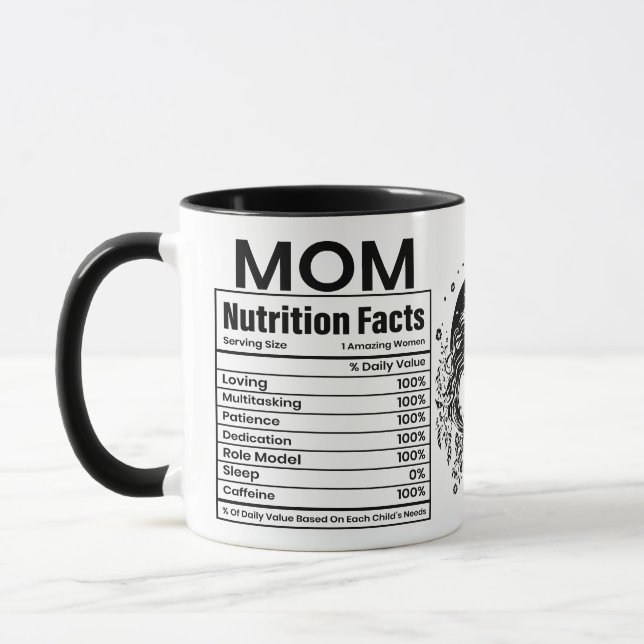 Mom Nutritional Facts, Mothers Day Mug (Left)