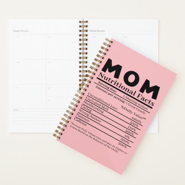 Mom Nutritional Facts Planner (Display)