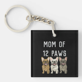 Mom of 12 paws keychain