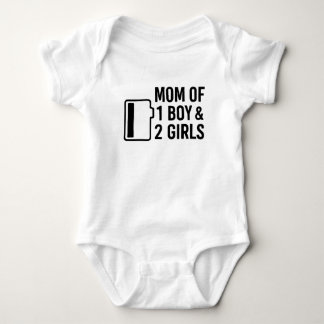 Mom of 1 Boy & 2 Girls Baby Bodysuit