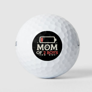 Mom Of 2 Boys Low Battery Funny Mother's Day Golf Balls