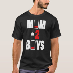 Mom Of 2 Boys  Mothers Day Moms Mama Twins Mommas  T-Shirt