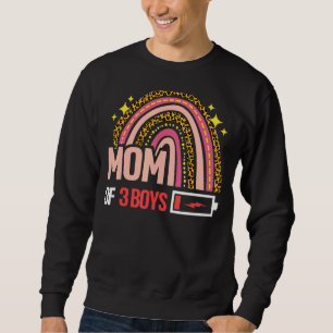 Mom Of 3 Boys Leopard Rainbow From Son Mother Bir Sweatshirt